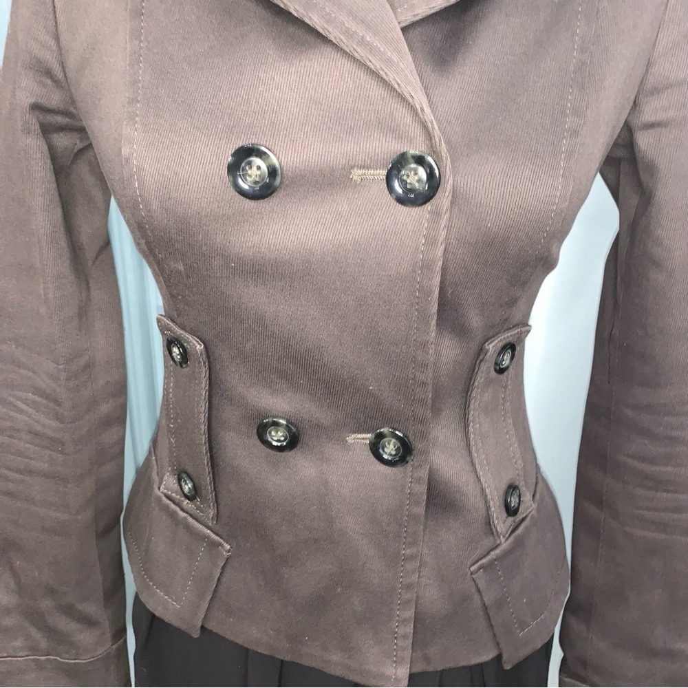 Benetton Brown Military Jacket Size 40/ US 4 - Picture 4 of 9